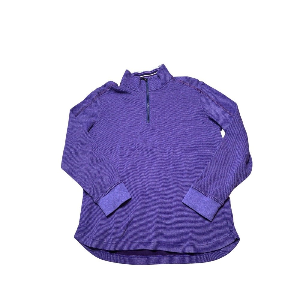 Robert Graham Purple Striped Quarter Zip Pullover Sweater Men's‎ Medium